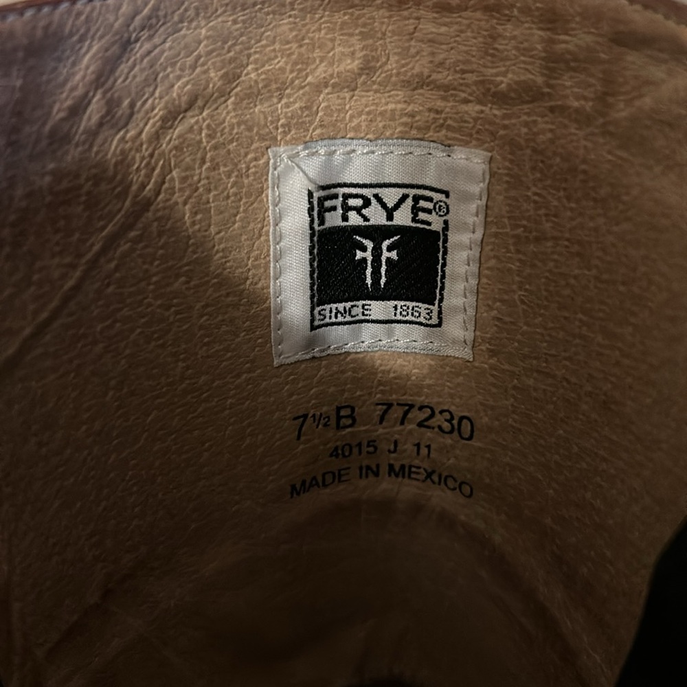 Frye Jane Stitch knee high Chestnut Leather Heeled Boots - Picture 6 of 9